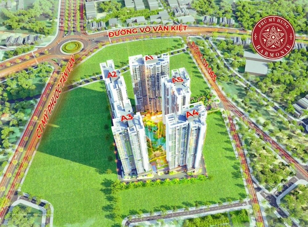 Phối cảnh tổng thể tổ hợp căn hộ The Harmonie Phú Mỹ Hưng